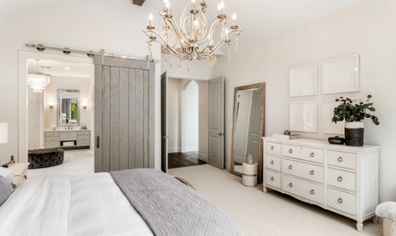 Barn door in master bedroom design