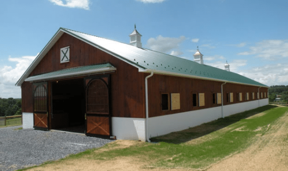 Big horse barn with stalls 