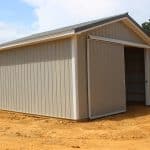 open sliding door on a 20x20 shed for sale in carlisle pa