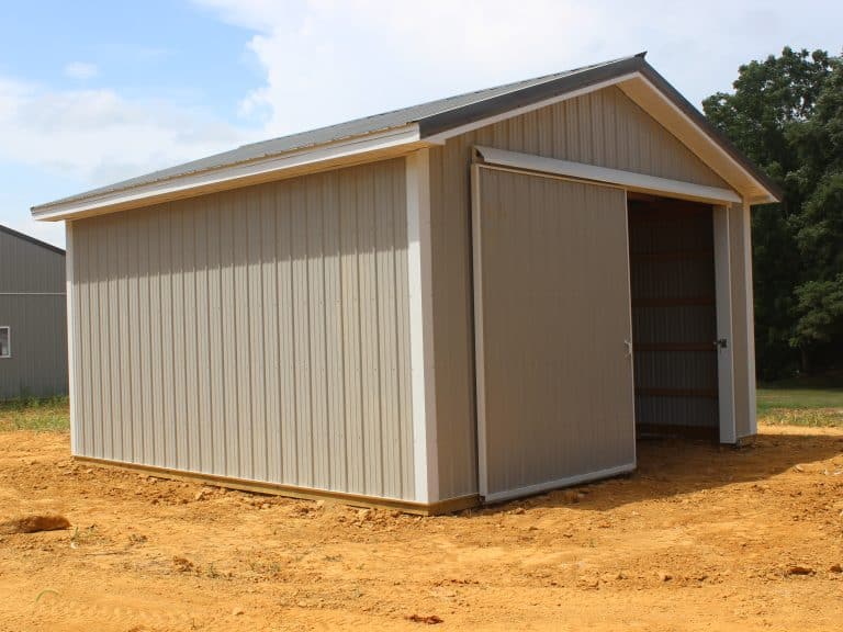 open sliding door on a 20x20 shed for sale in carlisle pa