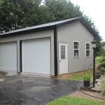 frontview of a 2-car 20x24 garage for sale in north east md