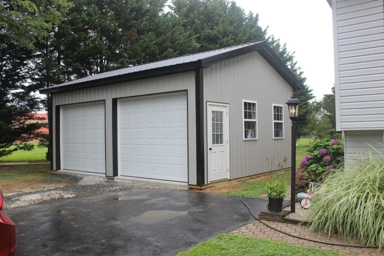frontview of a 2-car 20x24 garage for sale in north east md