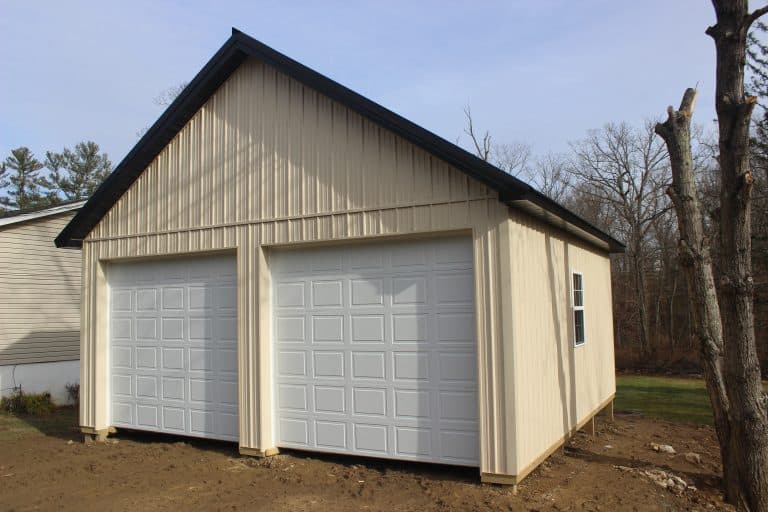 front of a 2-car 24x24 garage with attic for sale in glenmoore pa