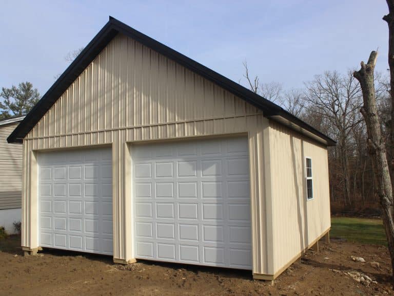 front of a 2-car 24x24 garage with attic for sale in glenmoore pa