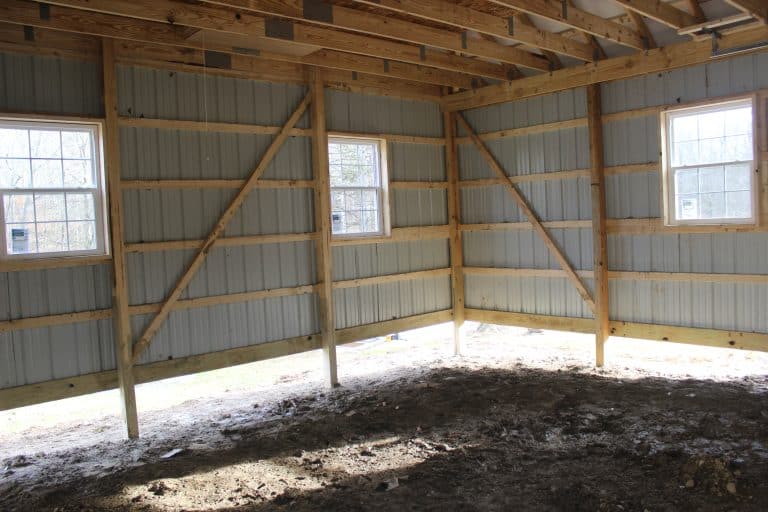interior of a 24x24 2-car garage with attic for sale in pa