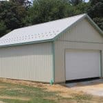 large white garage door on a 24x34 2-car garage with attic for sale in manheim pa