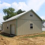 24x34 2-car garage with attic for sale in manheim pa surrounded by excavated dirt