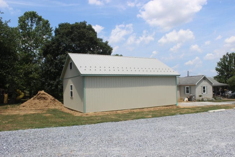 back of a 24x34 2-car garage with attic for sale in manheim pa