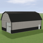 back of a gambrel 28x50 garage for sale in carmel ny