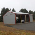 red and grey 30x40 open storage for sale in sunbury pa near dirt and gravel