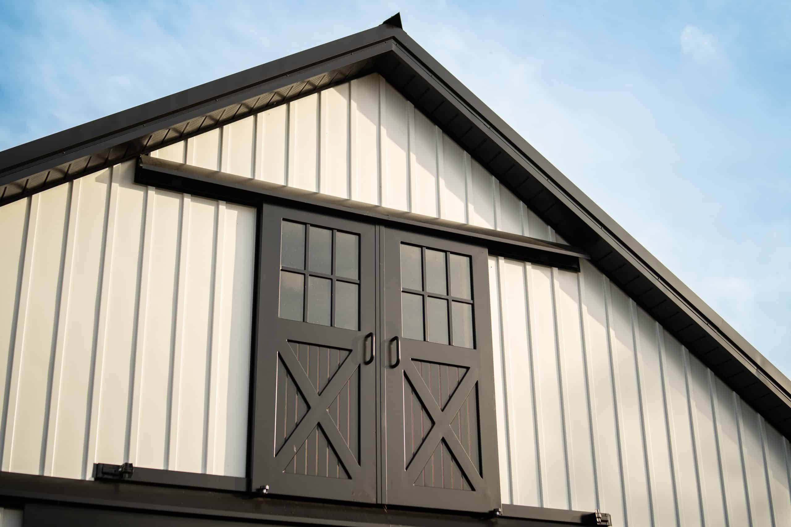 Horse barn with attic-upward external view
