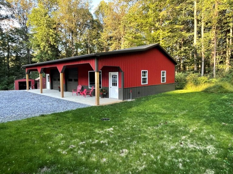 38x48 pole barn with porch in paradise pa 9