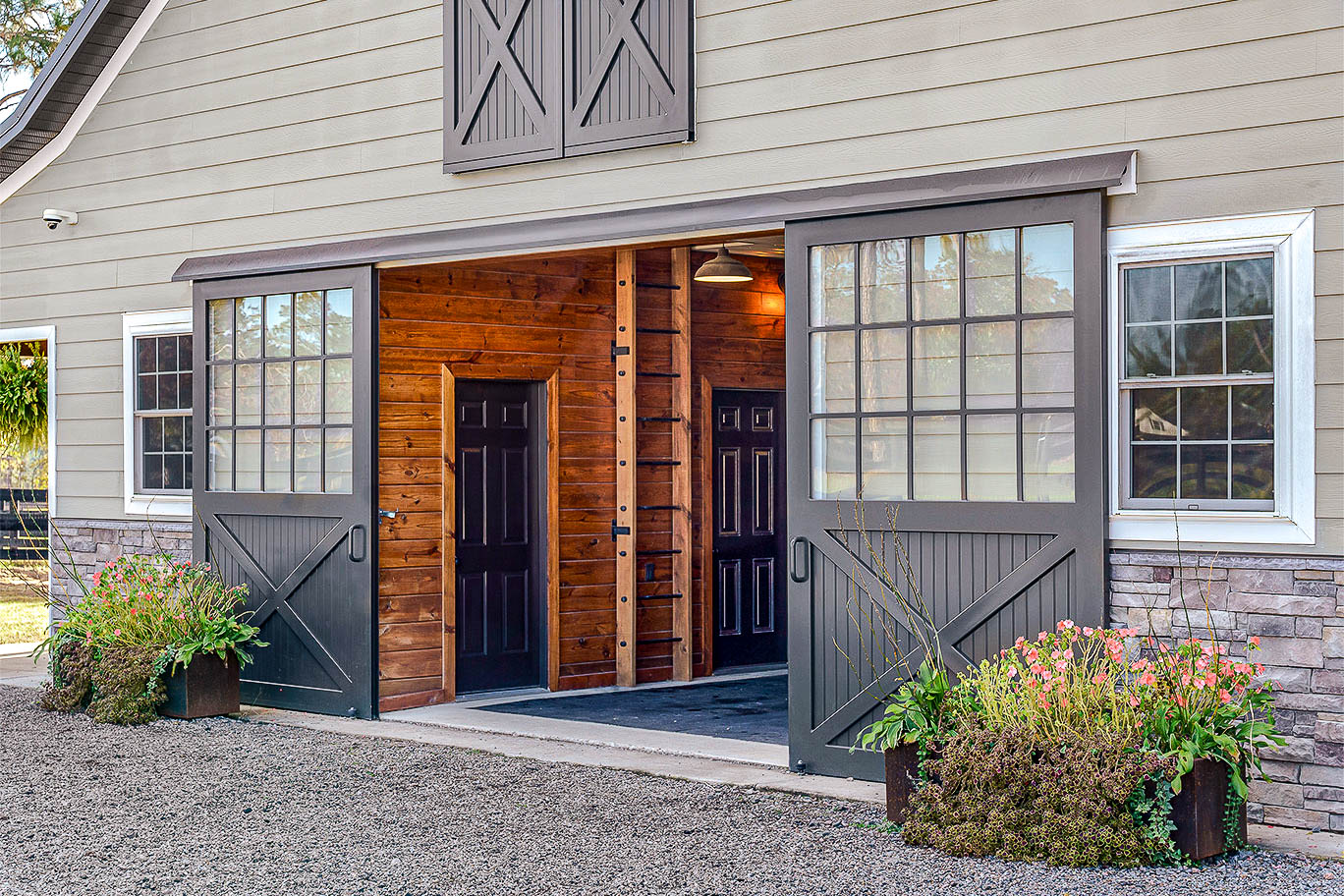 sliding barn doors closeup