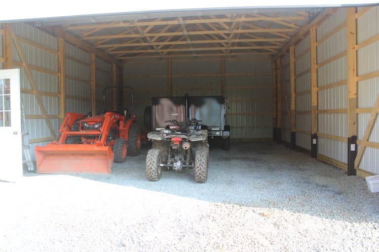 interior of tractor shed for sale in pa